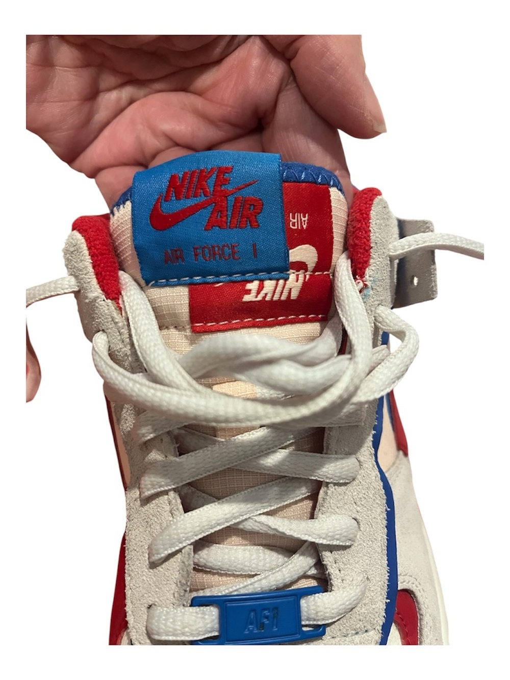 Nike Womens Air Force 1 Shadow 'Sail Royal Red' - Picture 5 of 8
